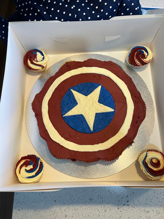 Captain America pull apart cupcakes