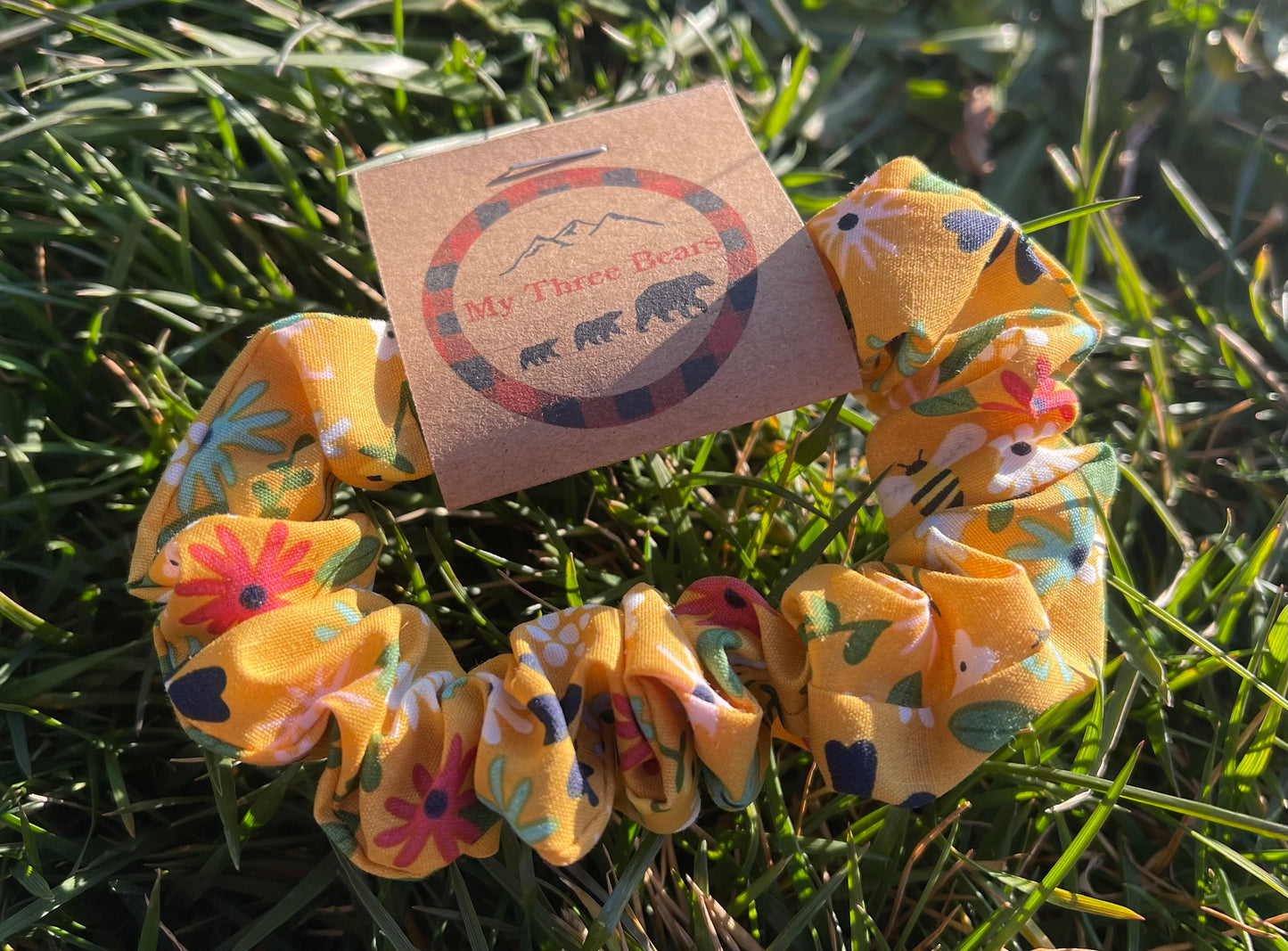 Flowers and Bees Scrunchie