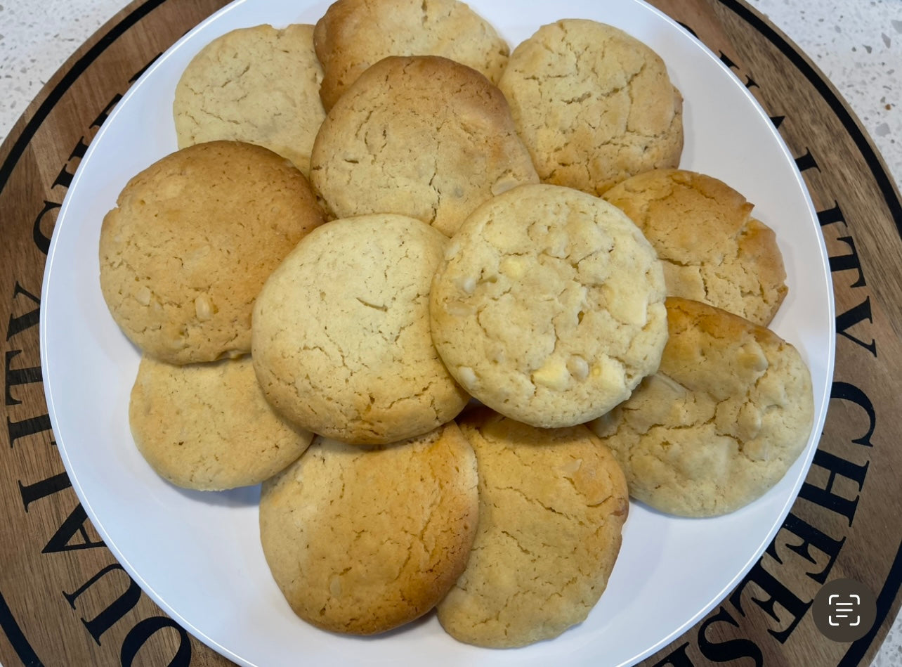 Homemade White Chocolate Macadamia Biscuits