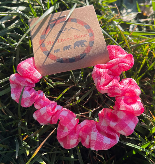 Pink Gingham Scrunchie