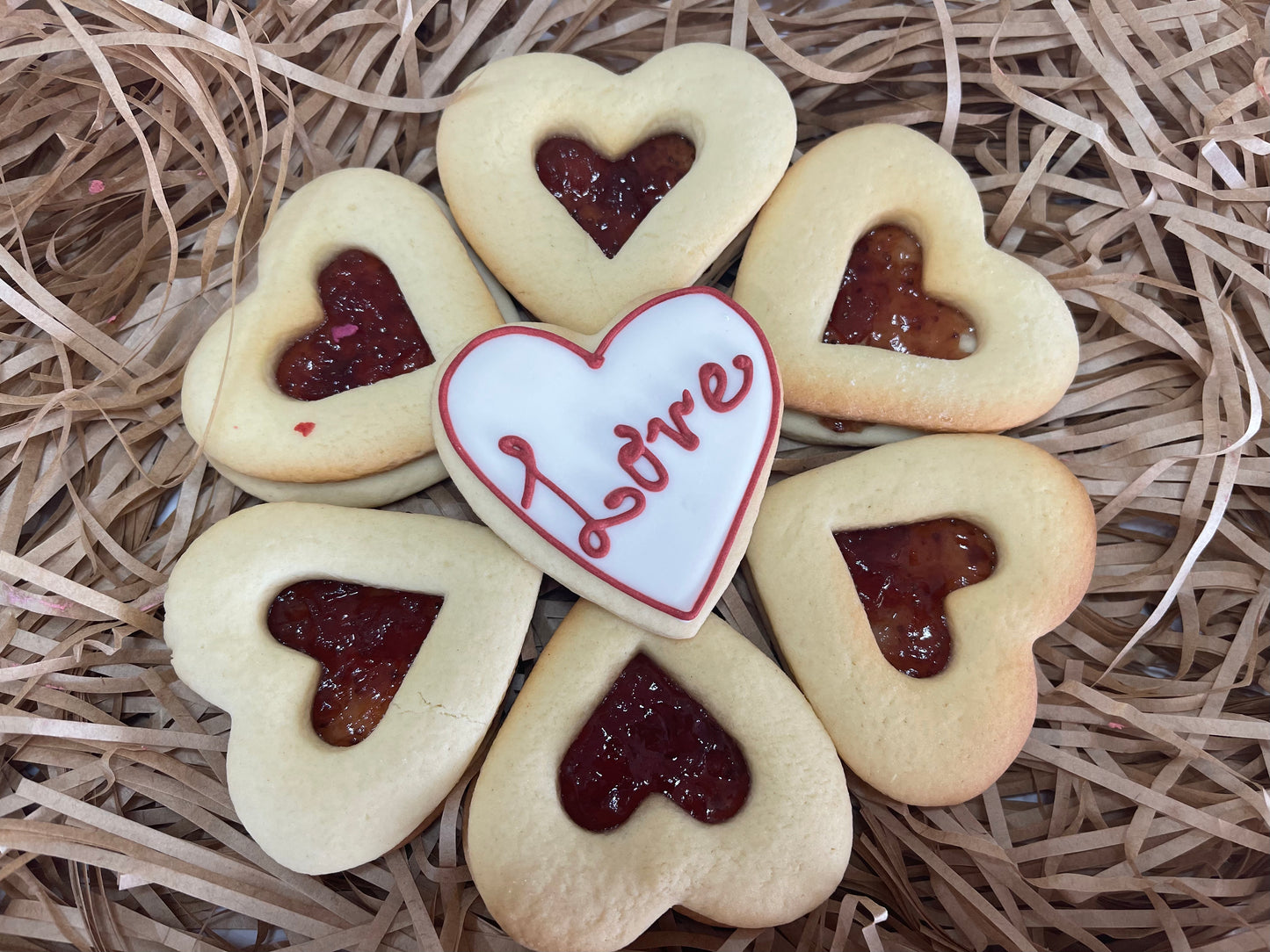 Jam heart cookies