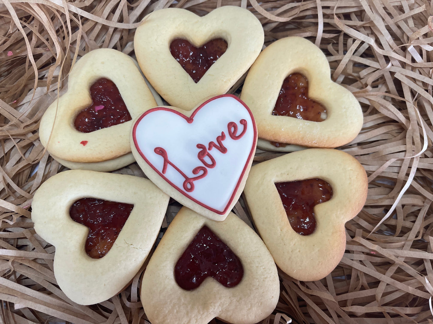 Jam heart cookies